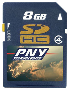PNY P-SDHC8G4-RF3 Class 4 High-Capacity Secure Digital Card (8 GB)