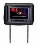 Power Acoustik H-7BK Single Pre-Loaded Universal Replacement Headrest w/ 7 LCD Monitor with Dual A/V Inputs Black
