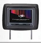 Power Acoustik H-7GRDK Single Pre-Loaded Universal Replacement Headrest w/ 7 LCD Monitor with Dual A/V Inputs Dark Grey