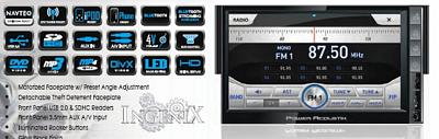 Power Acoustik PNX-721 INGENIX 7 Inch Single DIN LCD/DVD/Navigation Receiver with 7 band EQ, USB/SDHC/MASS HDD, Bluetooth 3.0, WIN CE 6.0