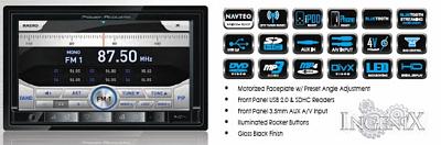 Power Acoustik PNX-761 INGENIX 7 Inch Double DIN LCD/DVD/Navigation Receiver with 7 band EQ, USB/SDHC/MASS HDD, Bluetooth 3.0, WIN CE 6.0
