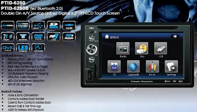 Power Acoustik PTID-6250B 6.2 Inch Double DIN In Dash DVD/LCD SD/USB Receiver
