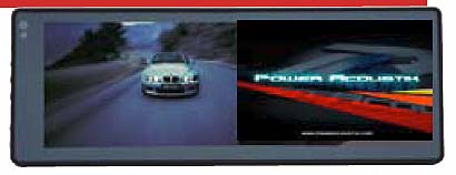 Power Acoustik PTM-1110 11 Extra Wide Mirror Rear View MonitorDisplays 2 Video Inputs Simultaneously on Right and Left Sides of Screen