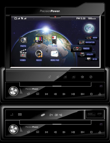 Precision Power P-751NX Single Din INGENIX Flip-up 7 LCD Touch Screen w/PIP Receiver 800mhz.CPU w/ Navigation WIN CE 6.0, Bluetooth