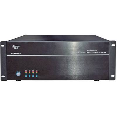 Pyle PT8000CH Rack Mount 1000W x 8 8000-Watt 8-Channel Stereo/Mono Amplifier 
