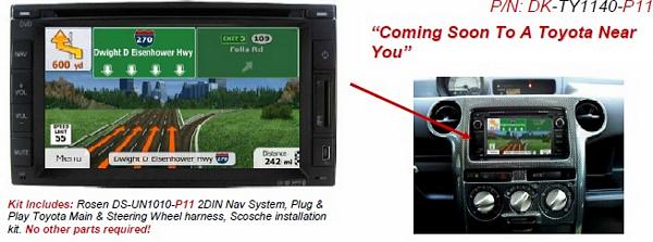 ROSEN 2000-11 Toyota OEM 6.2 Inch LCD/DVD/iGo Primo Navigation Receiver with USB/iPod
