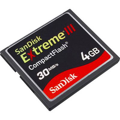 Sandisk 4GB 30MB/s Extreme III High-Performance CompactFlash Memory Card  SDCFX3-004G-A31