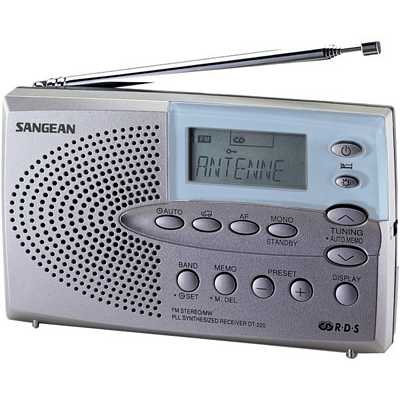 Sangean DT-220V AM/FM Stereo With TV Digital Audio Synthesized Pocket Radio 
