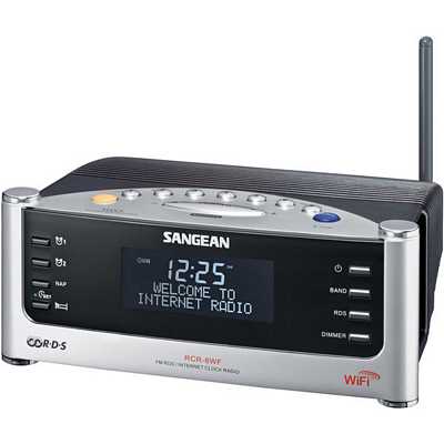 Sangean RCR-8 WF WiFi Internet Radio With Dual Alarm Clock 