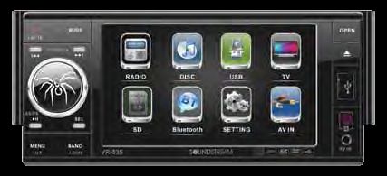 SoundStream VR-535B Single DIN 5.3 Inch Touch Screen LCD/DVD AV Receiver with USB/SD and Bluetooth
