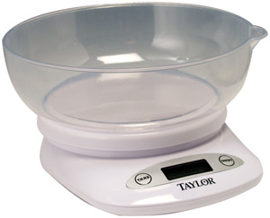 TAYLOR 3804 4.4-lb Digital Kitchen Scale with Bowl