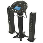 THE SINGING MACHINE ISM-1028N 7 Inch Color LCD Pedestal CD+G Karaoke System with Tower Speaker & iPod Dock