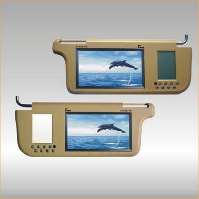 TView T71SV-TAN 7 Inch  TFT-LED SUN VISOR MONITOR WITH MAKE UP MIRROR DRIVER & PASSENGER SIDE Tan