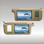 TView T71SV-TAN 7 Inch  TFT-LED SUN VISOR MONITOR WITH MAKE UP MIRROR DRIVER & PASSENGER SIDE Tan