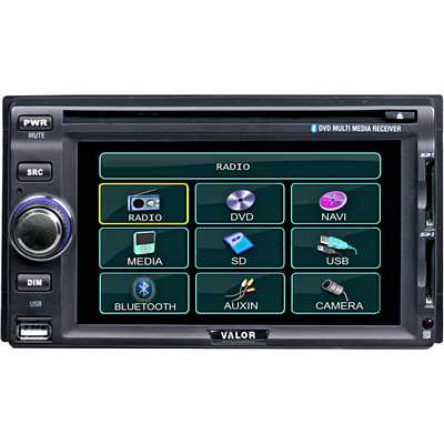 Valor DDN-868W 5.8 Inch Touch Screen Double DIN Plays DVD/DVD-R/-RW/DVD+R/+RW/CD, CD-R/RW and MP3/WMA or JPEG Receiver with Built-In Bluetooth and Navigation 