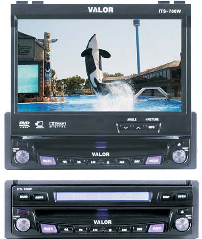 Valor ITS-700W 7 Inch Single DIN Touch Screen All-In-One Fully Motorized In-Dash AM/FM/CD/DVD Receiver
