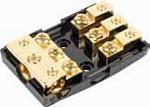 XScorpion SMADB3238G 1 - 2G / 2 - 4G Input to 3 - 8G Output Gold Low Profile Mini ANL Fused Distribution Block