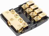 XScorpion SMADB3248G 1 - 2G / 2 - 4G Input to 4 - 8G Output Gold Low Profile Mini ANL Fused Distribution Block
