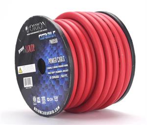 Orion PW050R Cobalt 0G CCA 50 FT Red Power Wire SOFT RUBBER JACKET