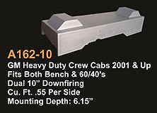 Atrend A162-10 Dual 10 Inch Down Fire 2000+ GM HEAVY DUTY CREW CAB Subwoofer Box Bedliner Finish
